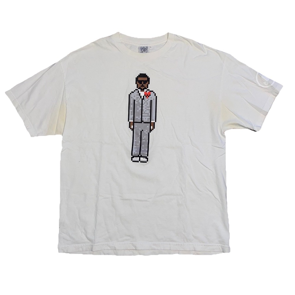Y2K Kanye West 808s & Heartbreak 8bit Pixel Flip The Bird Tee Shirt Size XL Used